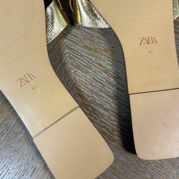 ZARA Metallic Gold Women's Sandals 40 - Picture 13 of 13